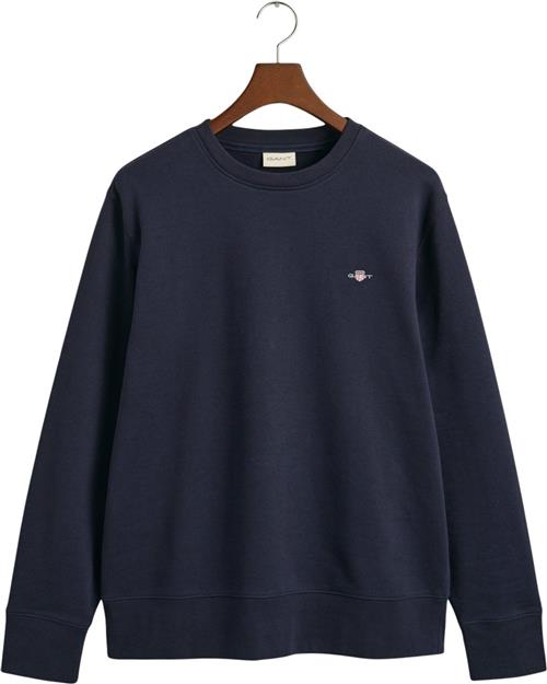 Gant REG EMB Archive Shield Cneck Mand Evening Blue Sweatshirts Str L - hos Magasin