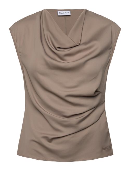 Se Calvin Klein Recycled Cdc Draped Top Calvin Klein Beige ved Booztlet