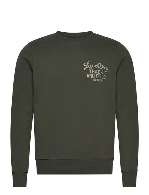 Se Superdry Athletic Script Flock Sweat Superdry Khaki ved Booztlet