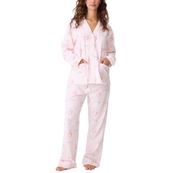 PJ Salvage Long Sleeve Flannel Pyjama Lyserosa bomuld Small Dame