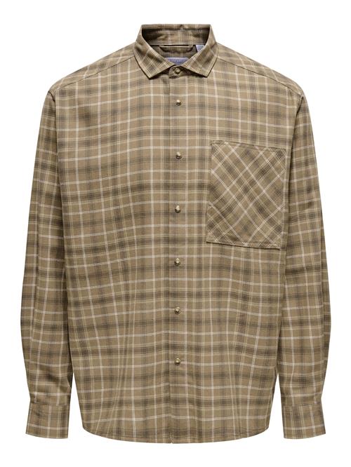 Only & Sons Skjorte 'ONSARCHER'  beige / lysebrun / mørkebrun / hvid