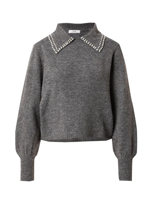 JDY Pullover 'Aubray'  grå-meleret / perlehvid