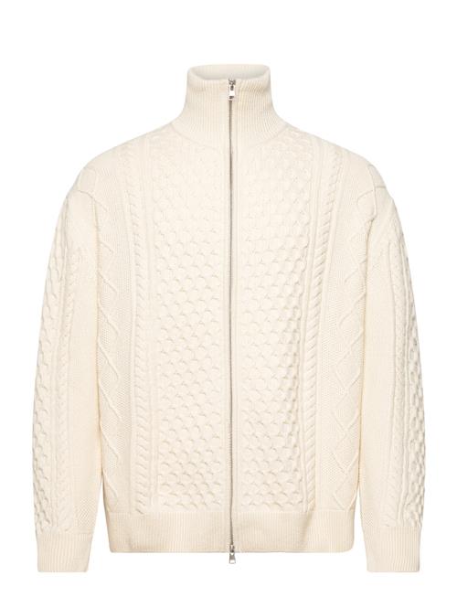 GANT D2. Aran Cable Fullzip GANT Cream