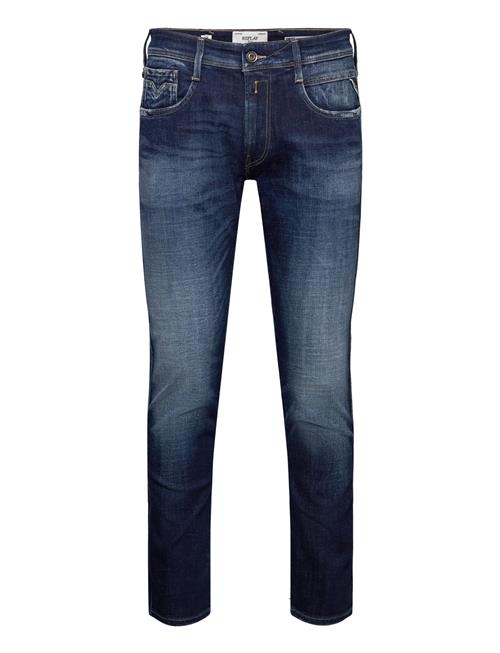 Se Replay Anbass Trousers Slim Aged Replay Blue ved Booztlet