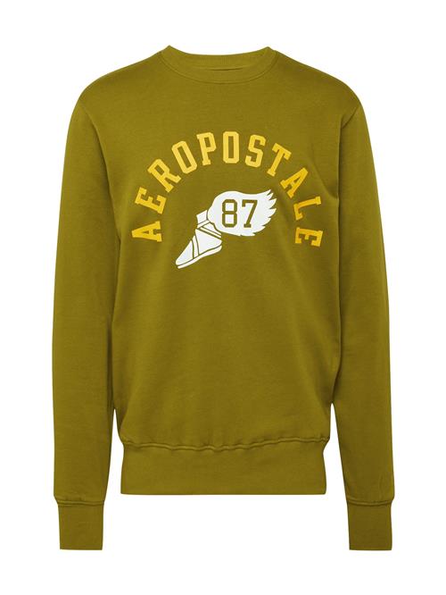 Se AÉROPOSTALE Sweatshirt 'TRACK 87'  gul / oliven / hvid ved About You