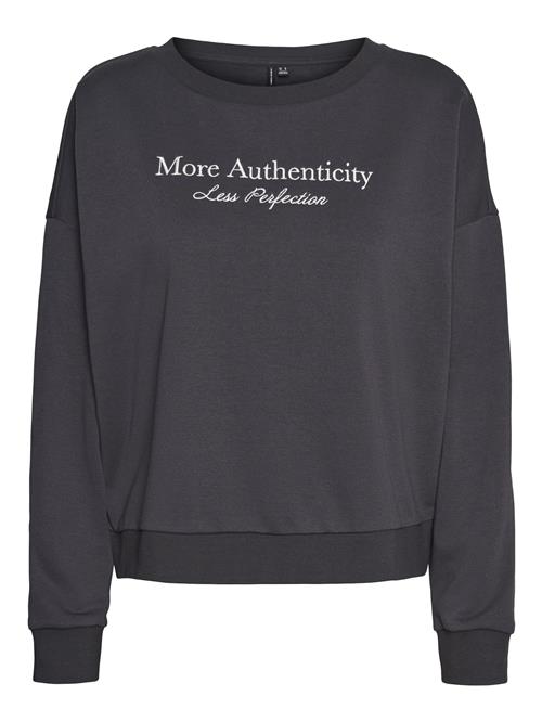 VERO MODA Sweatshirt 'VMCyan'  antracit / hvid