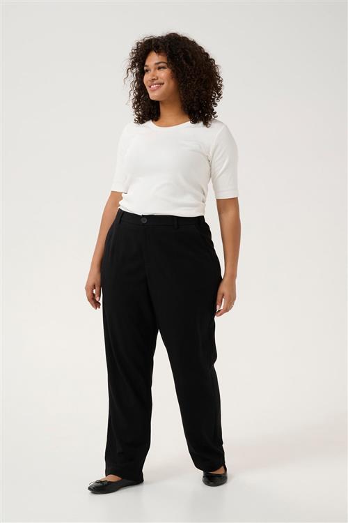 Se Kaffe Curve Kcmerla Straight Pants Kvinde Black Deep Bukser Str 48 - hos Magasin ved Magasin