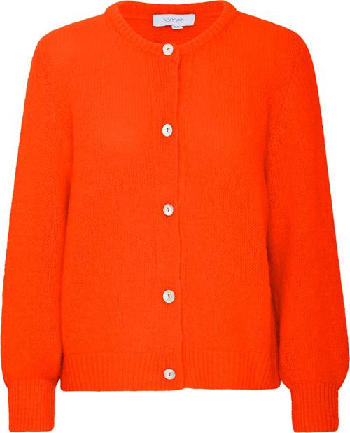 Se Sorbet Sbgulvig Knit Cardigan Kvinde Aurora Red Cardigans Str S/M - hos Magasin ved Magasin