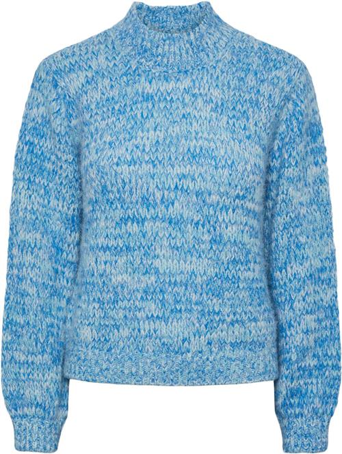 Se Pieces Pcnomana LS Oneck Knit BC Kvinde French Blue/clouddancer+Marineblue Sweaters Str XS - hos Magasin ved Magasin