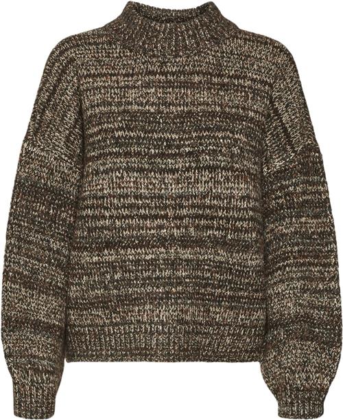 Vero Moda Vmdaima LS Oneck Pullover Kvinde Chocolate Torte/w. Silver Mink & Go Sweaters Str S - hos Magasin