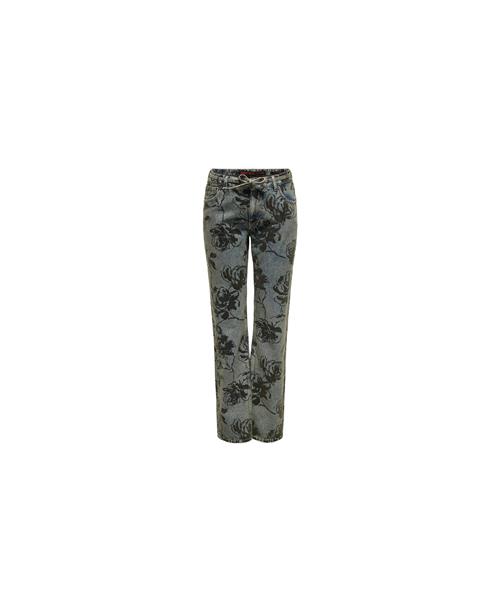 ONLY Onlmott LW STR Floral Belt RED DNM Kvinde Medium Blue Denim Straight Jeans Straight Fit Str "27/""32" - hos Magasin