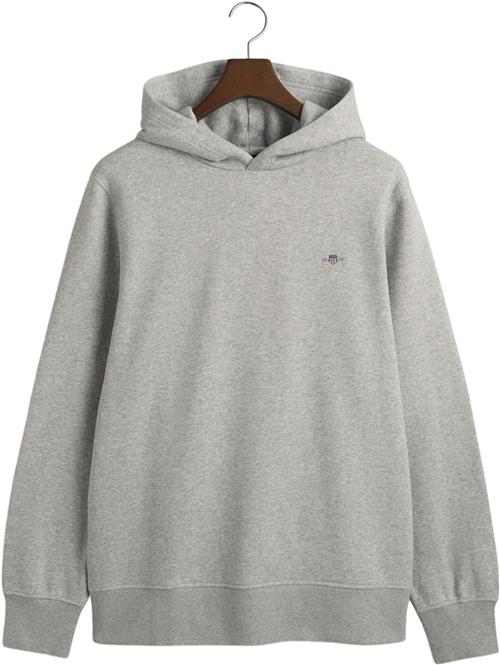 Se Gant REG EMB Archive Shield Hoodie Mand Grey Melange Hoodies Str 3XL - hos Magasin ved Magasin