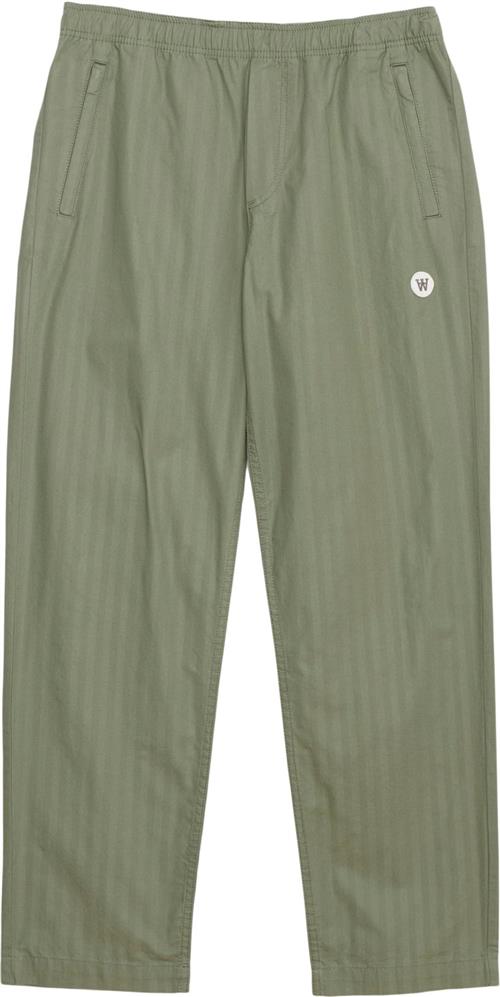 Se Wood Wood Wwlee Herringbone Trousers Mand Olive Casual Bukser Str L - hos Magasin ved Magasin