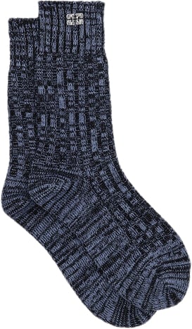 Ganni Winter Melange Ribbed Socks Ankelstrømper Str XS/S - hos Magasin