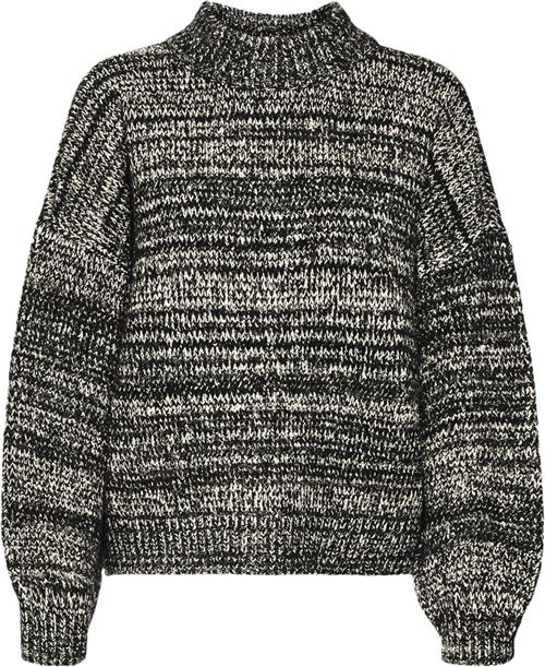 Se Vero Moda Vmdaima LS Oneck Pullover Kvinde Black/w. Birch And Silver Lurex Sweaters Str L - hos Magasin ved Magasin