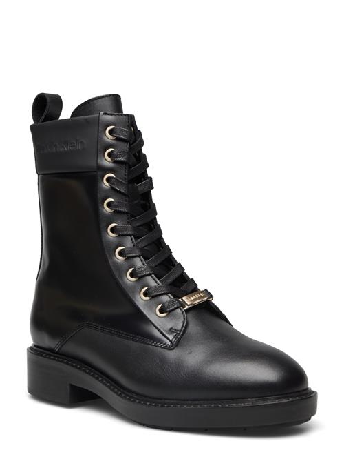 Calvin Klein Rubber Sole Combat Boot Lg Wl Calvin Klein Black