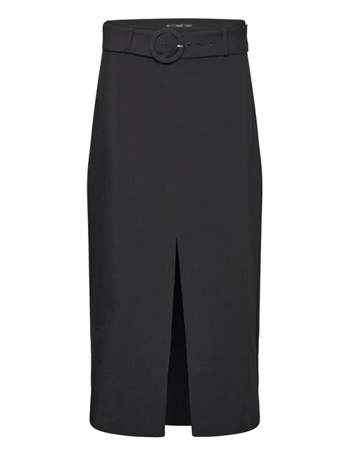 Mango Skirt With Slit And Belt Mango Black