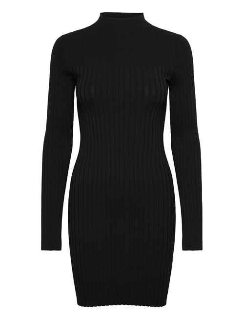 Calvin Klein Iconic Rib Mini Knit Dress Ls Calvin Klein Black