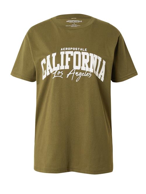 Se AÉROPOSTALE Shirts 'CALIFORNIA'  khaki / hvid ved About You