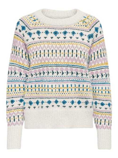 ONLY Pullover 'FENJA'  creme / cyanblå / gul / lilla