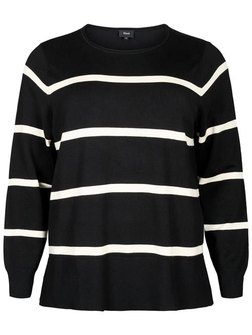 Zizzi Pullover 'Cacarrie'  sort / hvid