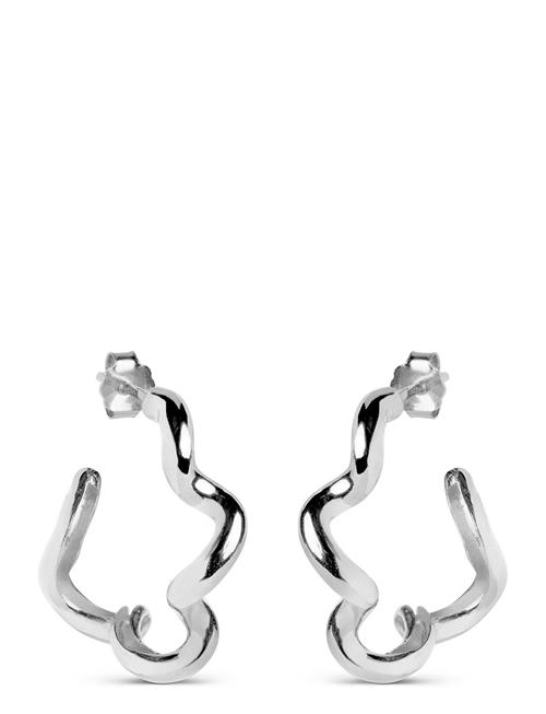 Curly Hoops Enamel Copenhagen Silver