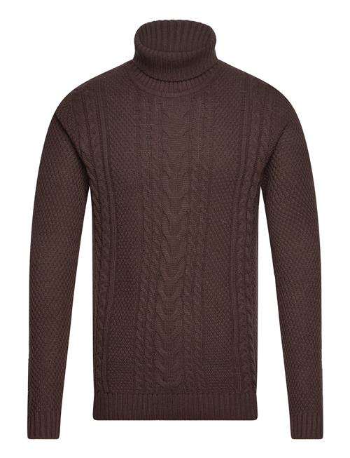 Jack & Jones Jjcraig Knit Roll Neck Aw23 Jack & J S Brown