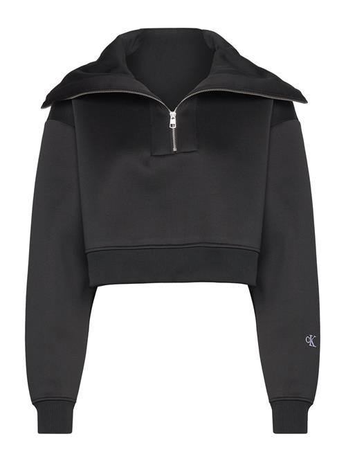 Se Calvin Klein Jeans Spacer Half Zip Sweatshirt Calvin Klein Jeans Black ved Booztlet