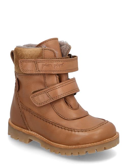 Se Pom Pom Rub Sole™ Velcro Boot Tex Pom Pom Brown ved Booztlet