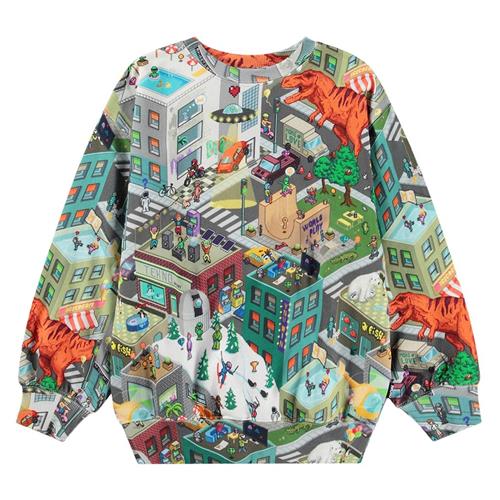 Molo GOTS Monti Sweatshirt Pixelhagen | Grå | 116 cm