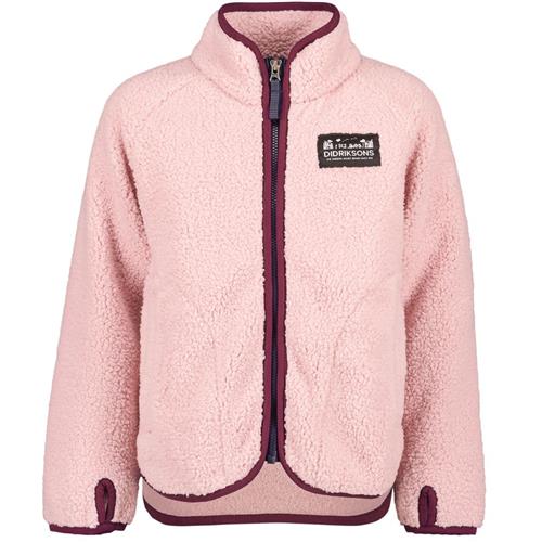 Se Didriksons GIBBS KIDS FULLZIP 2, Dusty pink GIBBS Kids Fullzip Jakke Dusty Pink | Lyserød | 110 cm ved Babyshop