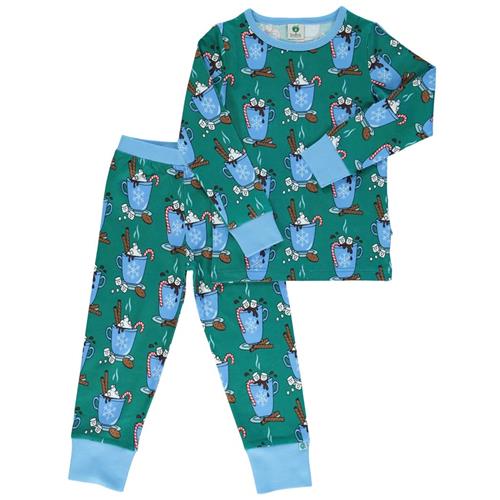 Småfolk Nightwear set with hot chocolate Petroleum Green Hot Chocolate Pyjama Petroleum Green | Grønn | 2-3 years