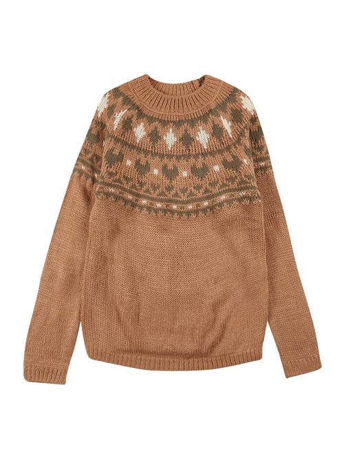 NAME IT Pullover  pueblo / mørkegrøn / hvid