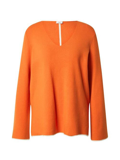 Se s.Oliver BLACK LABEL Pullover  mørkeorange / uldhvid ved About You