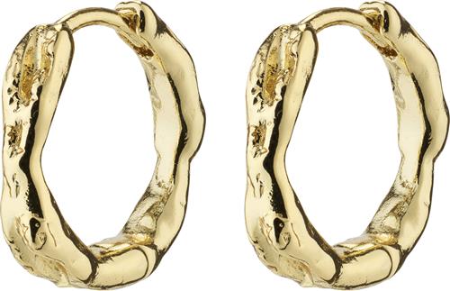 Se Pilgrim Eddy Recycled Organic Shaped Small Hoops Goldplated One size - Creoler hos Magasin ved Magasin