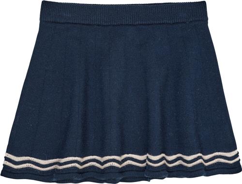 Copenhagen Colors Merino LT. Knitted Tennis Skirt Str 128 Merino - Navy/cream Combi Nederdele hos Magasin