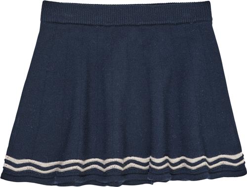 Copenhagen Colors Merino LT. Knitted Tennis Skirt Str 116 Merino - Navy/cream Combi Nederdele hos Magasin