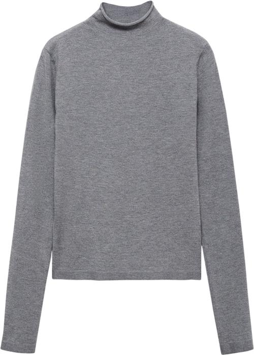 Se MANGO High Collar Sweater Kvinde Medium Grey Sweaters Str S - hos Magasin ved Magasin