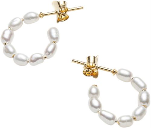 With love darling Small Hoop Pearl Earring ONE SIZE - Creoler hos Magasin