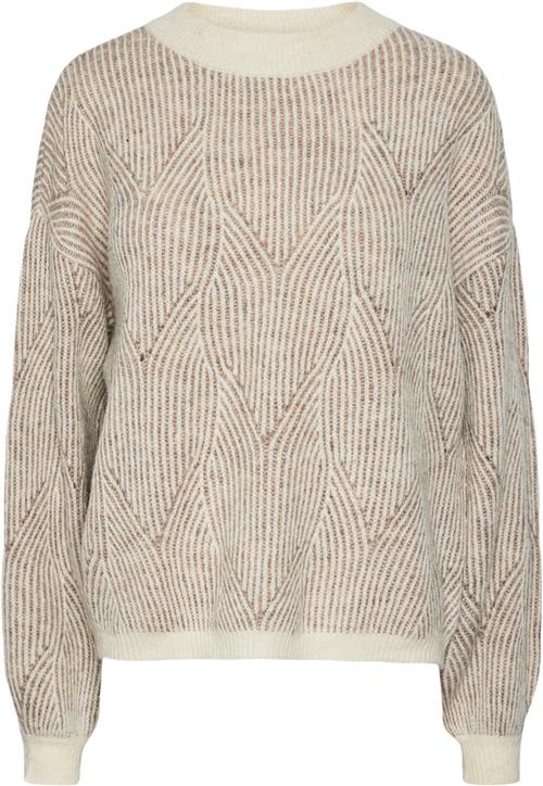 Se Pieces Pcjenna LS Oneck Knit Noos BC Kvinde Hvid Sweaters Str L - hos Magasin ved Magasin