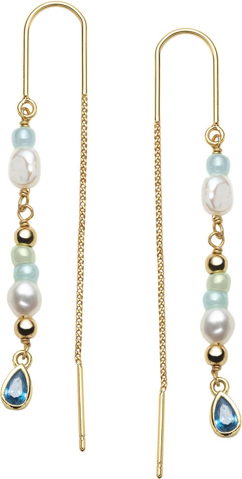 With love darling Water Drop Chain Earring ONE SIZE - Ørehænger Messing hos Magasin