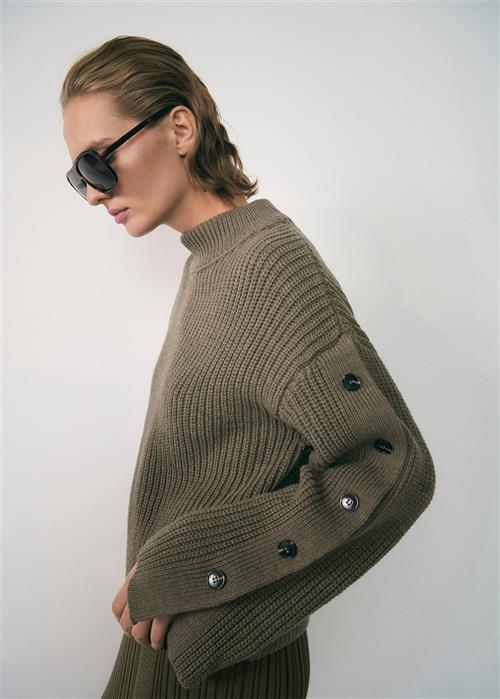 Se MANGO Sweater .- Selma Kvinde Beige - Khaki Sweaters Str XS - hos Magasin ved Magasin