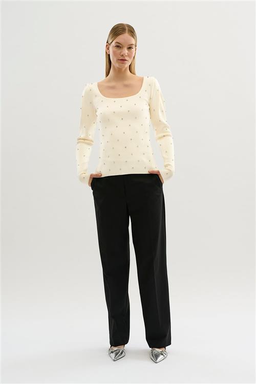 Karen by Simonsen Kbstine Oneck Kvinde Egret Sweaters Straight Fit Str S - hos Magasin