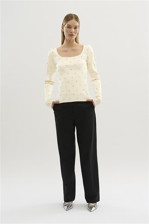 Se Karen by Simonsen Kbstine Oneck Kvinde Egret Sweaters Straight Fit Str M - hos Magasin ved Magasin