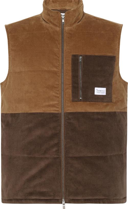 Knowledge Cotton Apparel 14wales Corduroy Colorblock Vest - Grs/vegan Mand Dachshund Veste Str L - hos Magasin