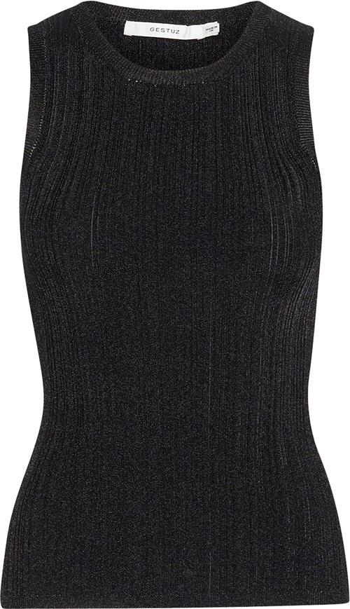 Gestuz Silvigz rib sl top Kvinde Black Toppe Str M - hos Magasin