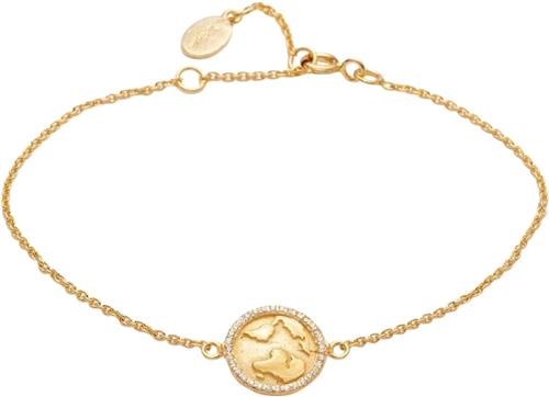 With love darling Earth Bracelet Vermeil (925 Sterling Silver Gold Plated 2. 5 Micron) ONE SIZE - Kædearmbånd Med Vedhæng hos Magasin