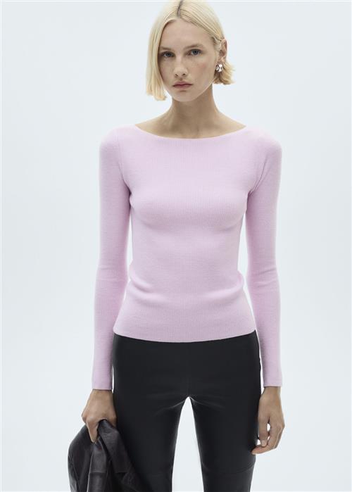 Se MANGO Sweater .- Yate Kvinde Lt-pastel Purple Sweaters Slim Fit Str M - hos Magasin ved Magasin