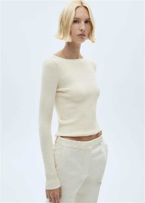 MANGO Sweater .- Yate Kvinde Light Beige Sweaters Slim Fit Str XS - hos Magasin