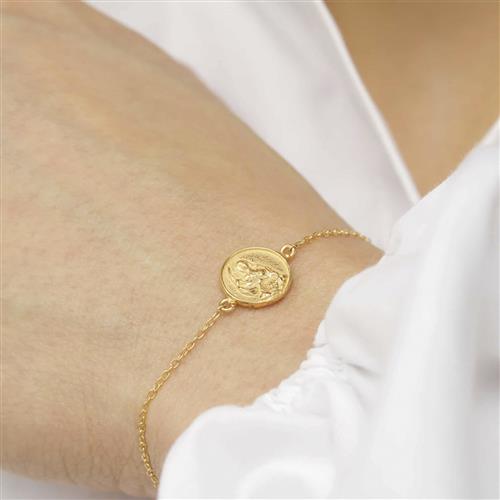 With love darling Abundantia Medallion Bracelet Vermeil (925 Sterling Silver Gold Plated ONE SIZE - Kædearmbånd Med Vedhæng hos Magasin